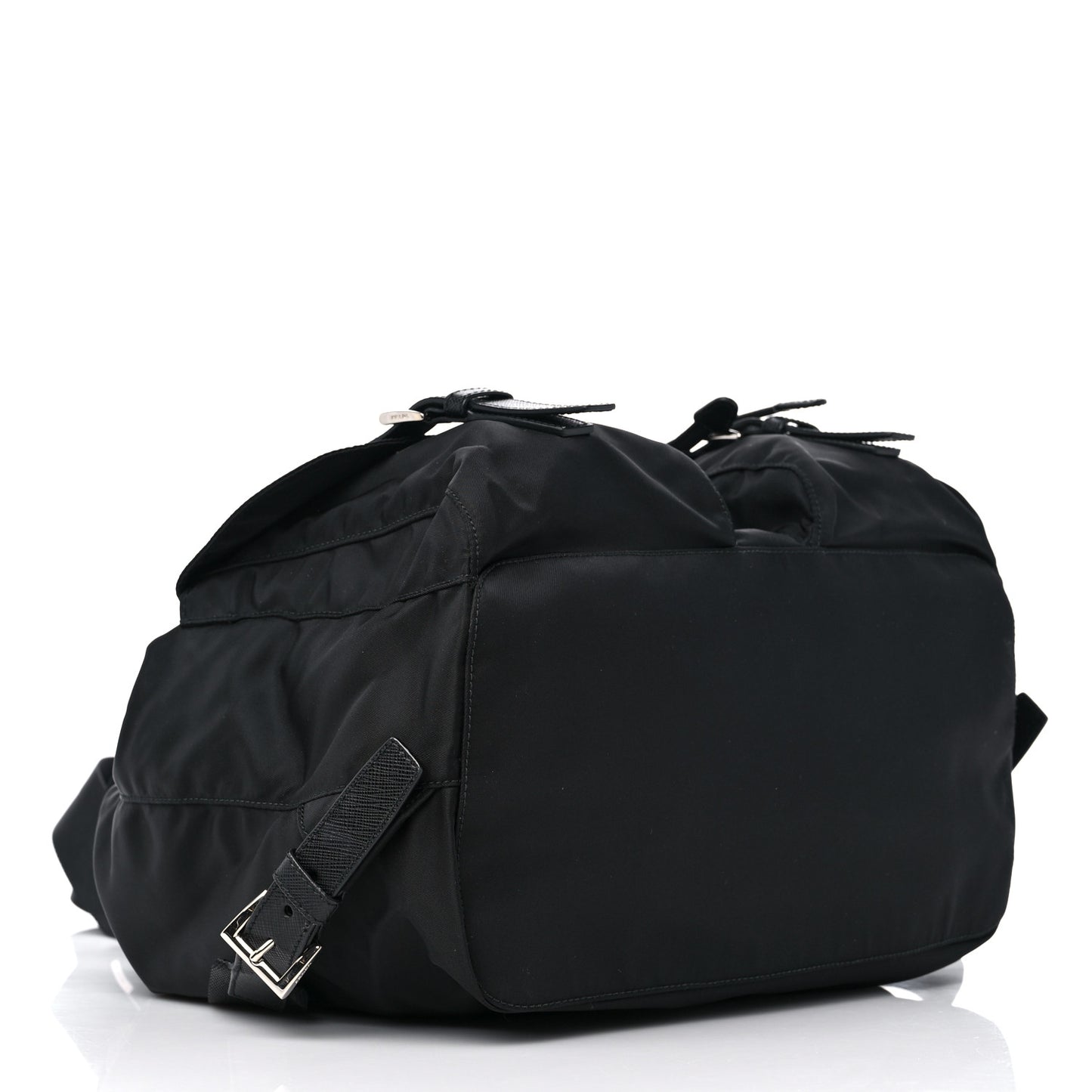 Nylon Vela Saffiano Medium Backpack Black