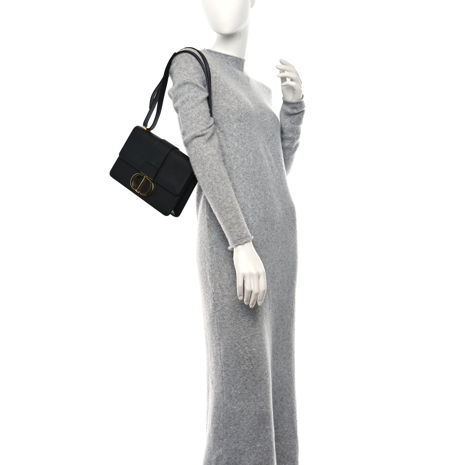 Christian Dior Grained Calfskin 30 Montaigne Flap Bag Black 2 of 8