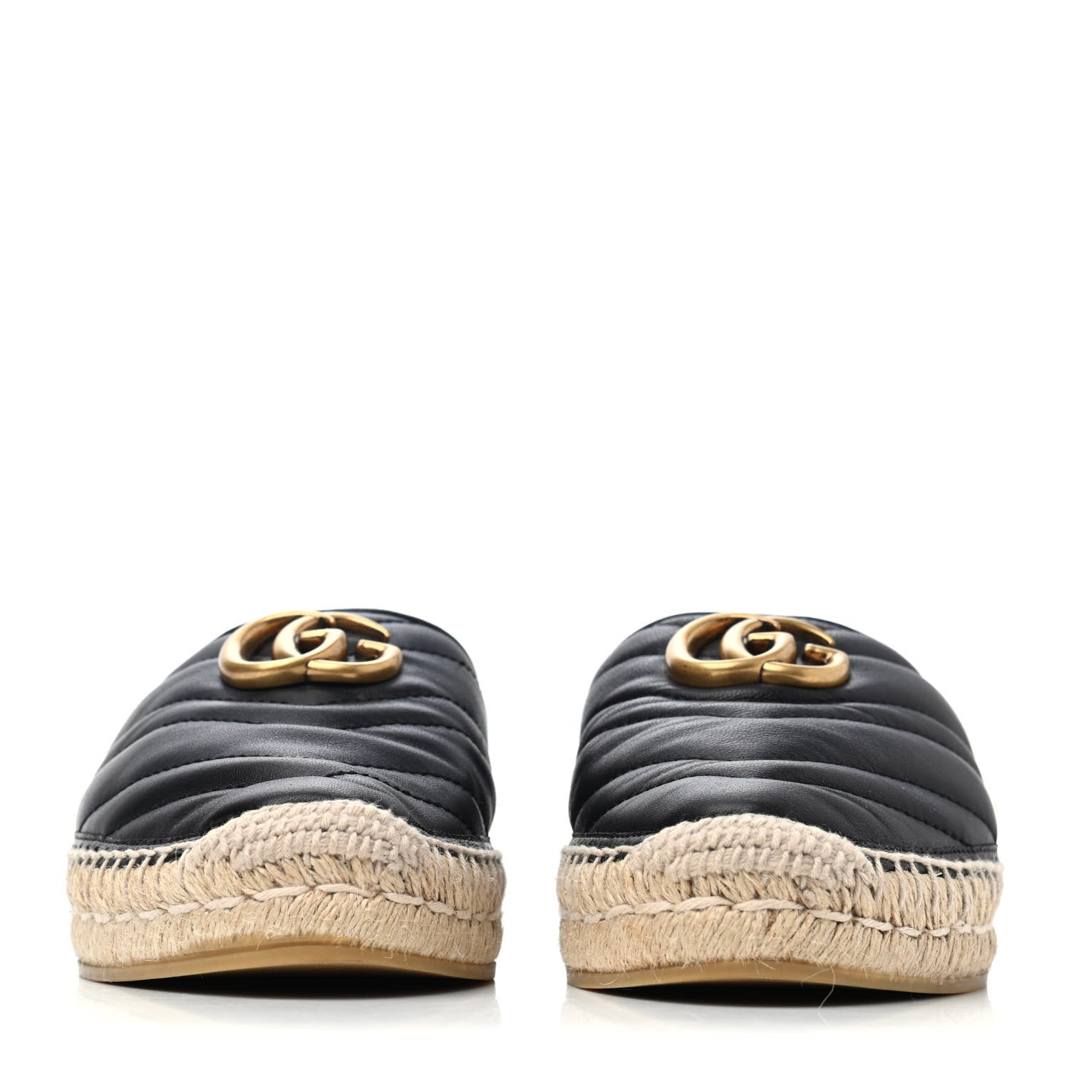 Gucci Nappa Matelasse GG Marmont Espadrille Slippers 36 Black 2 of 4