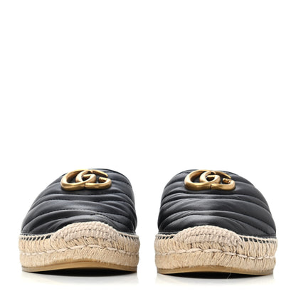 Gucci Nappa Matelasse GG Marmont Espadrille Slippers 36 Black 2 of 4