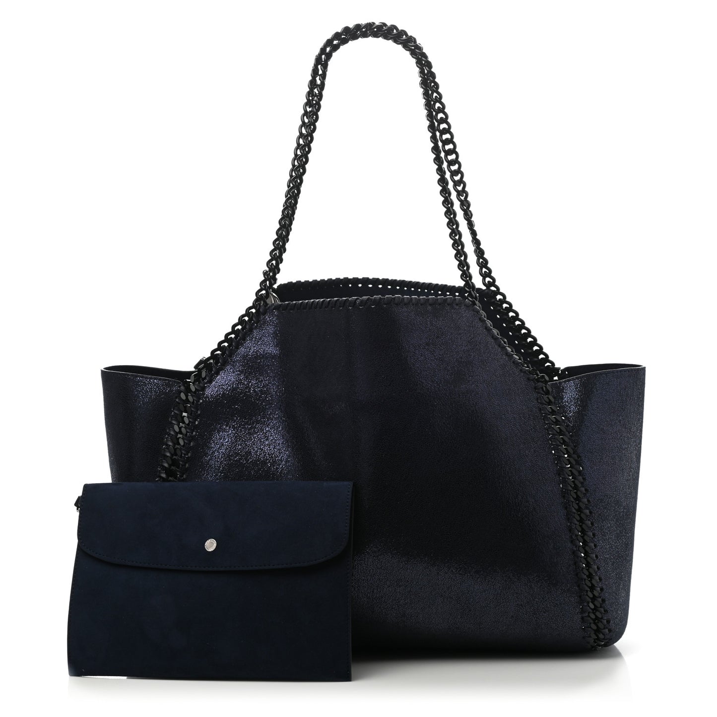 Chamois Shiny Dotted Reversible Tote Blue