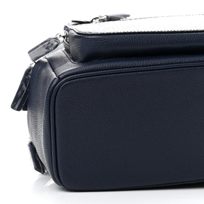 MCM Calfskin Visetos Floral Leopard Klassik Small Stark Backpack Blue Black 9 of 11