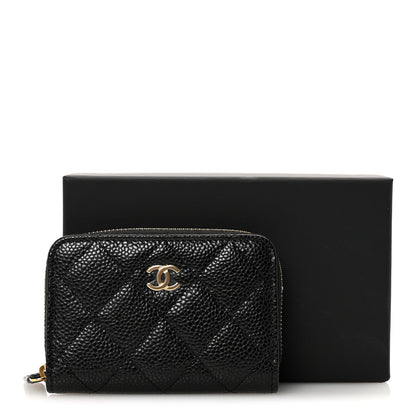 Chanel Caviar Quilted Zip Coin Purse Black 8 of 8