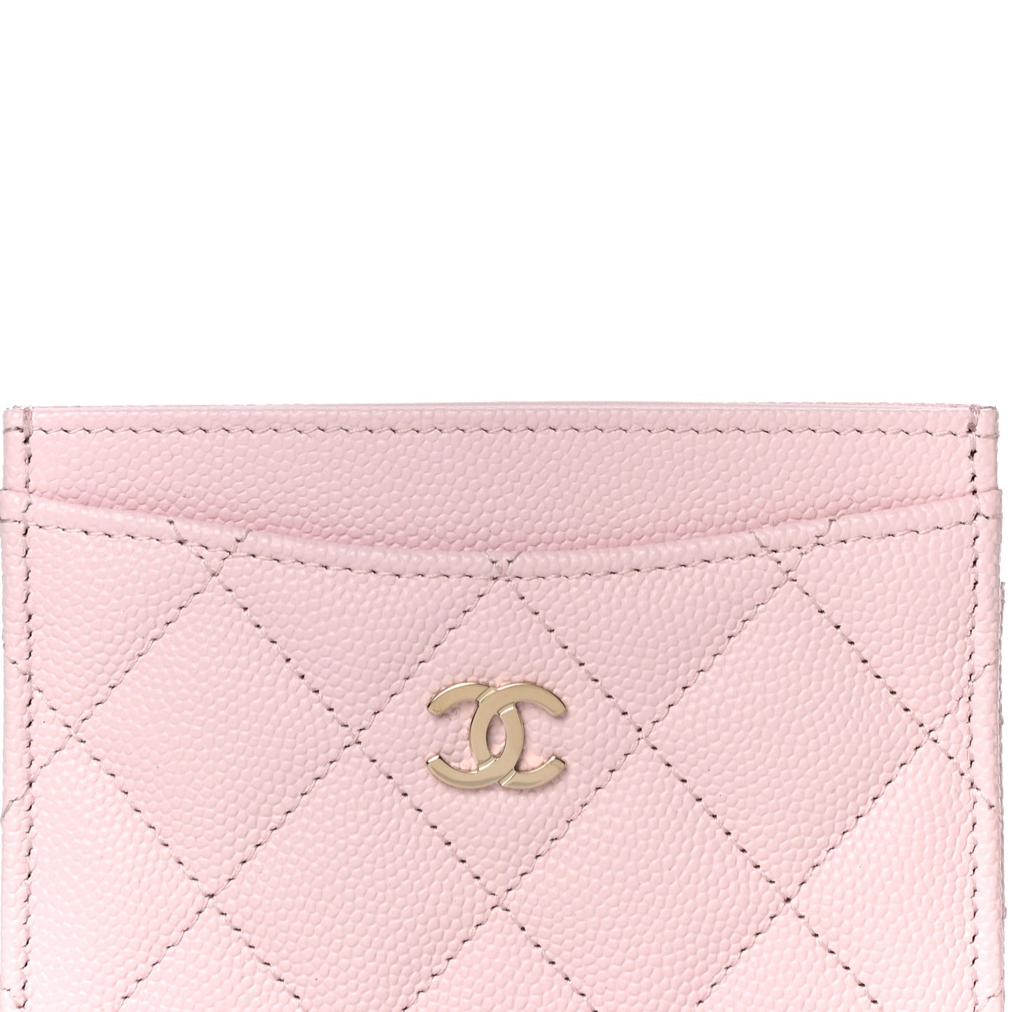 Caviar Quilted Card Holder Pink