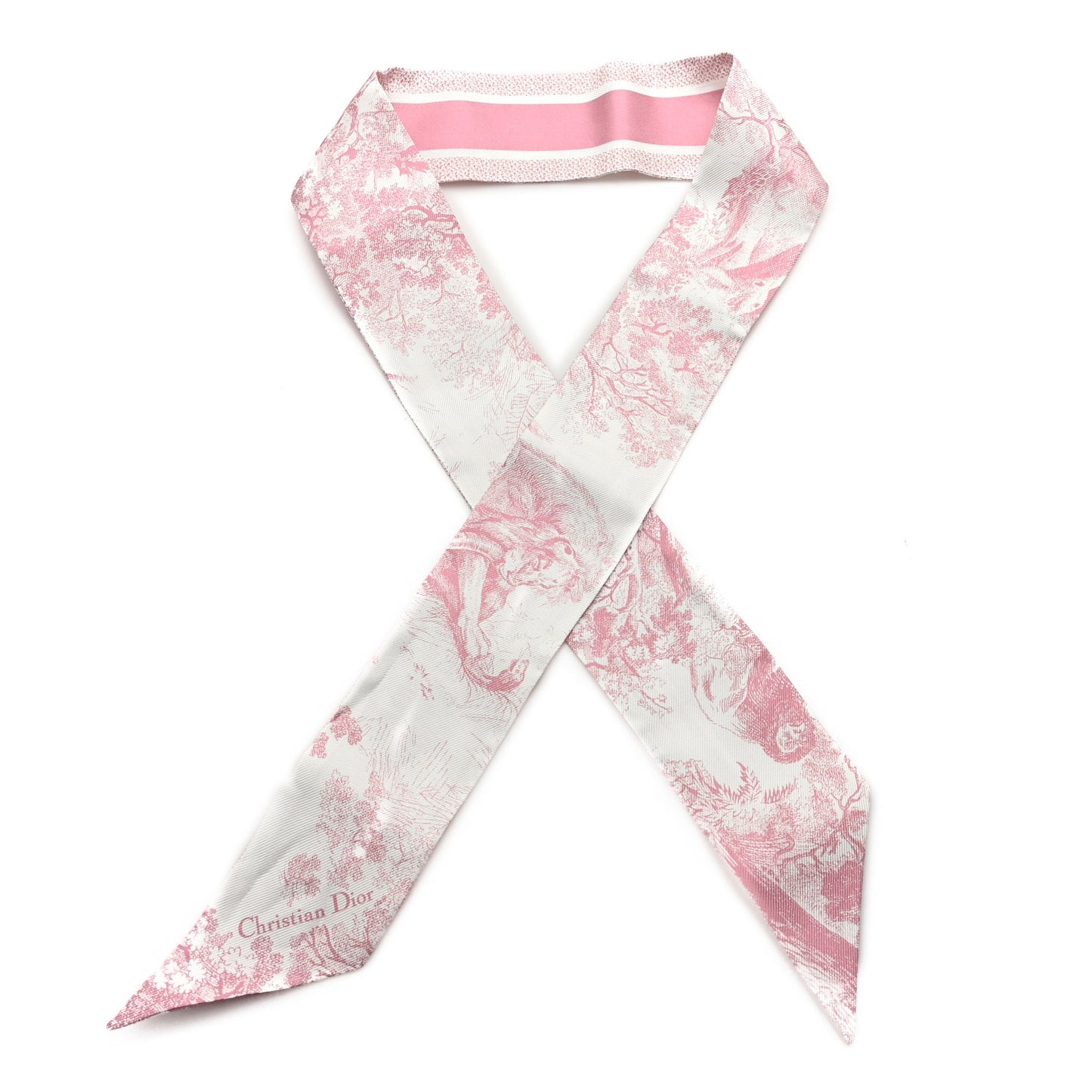 Silk Toile De Jouy Mitzah Scarf Pink