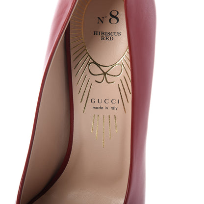Gucci Nappa Bow High Heel Pumps 36.5 Hibiscus Red 7 of 9