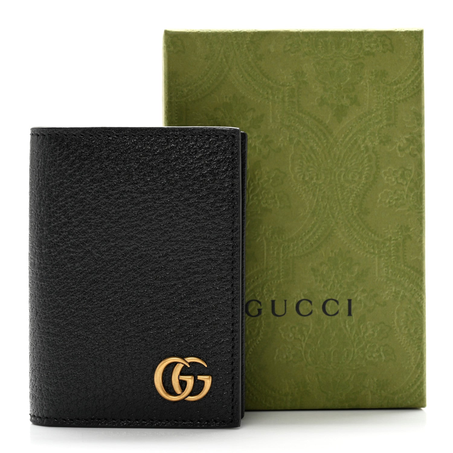 Gucci Calfskin Boar Effect GG Marmont Card Case Black 10 of 10