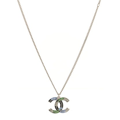 Chanel Baguette Crystal CC Necklace Blue 1 of 5