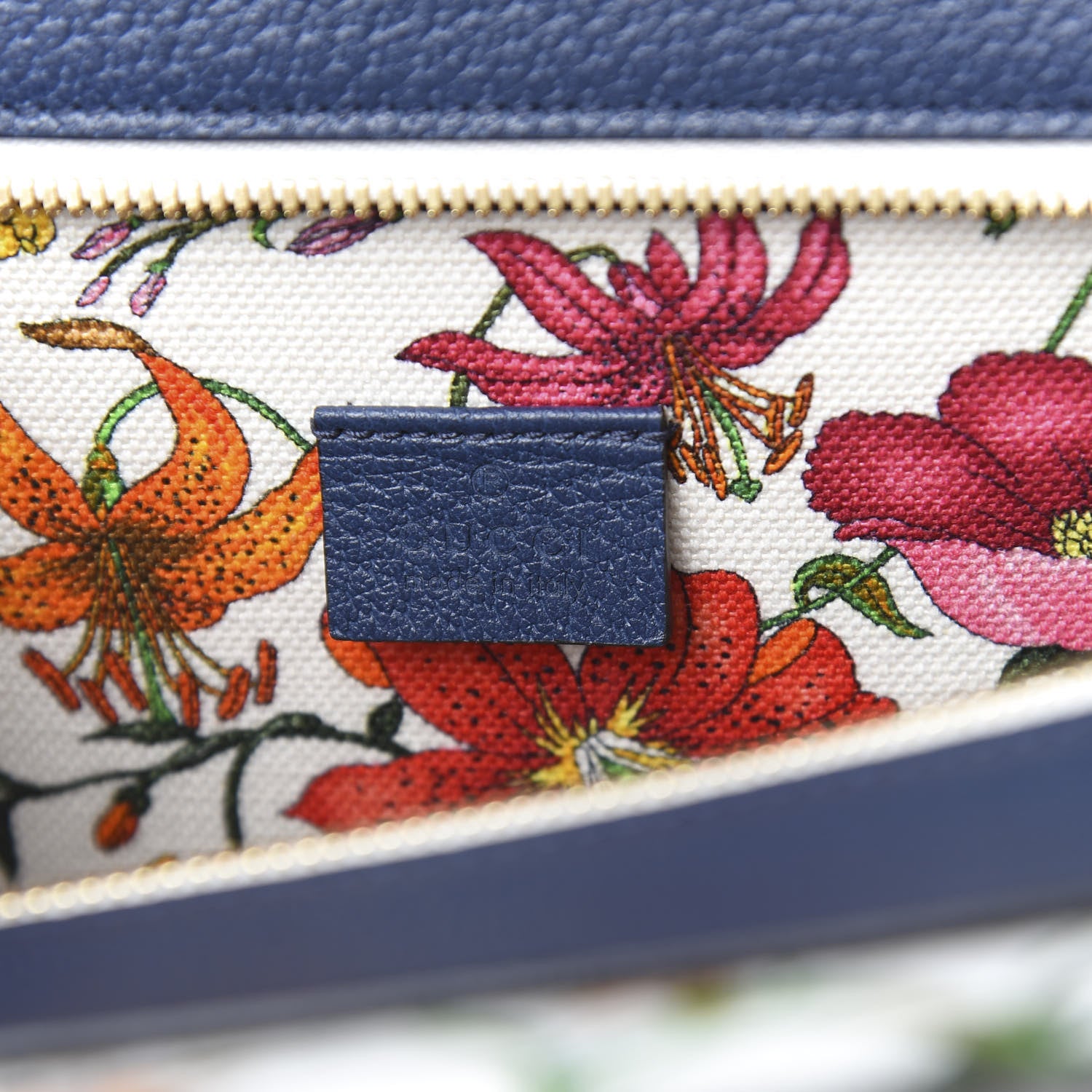Gucci Canvas Medium Flora Tote White Multicolor Blue Agata 7 of 11