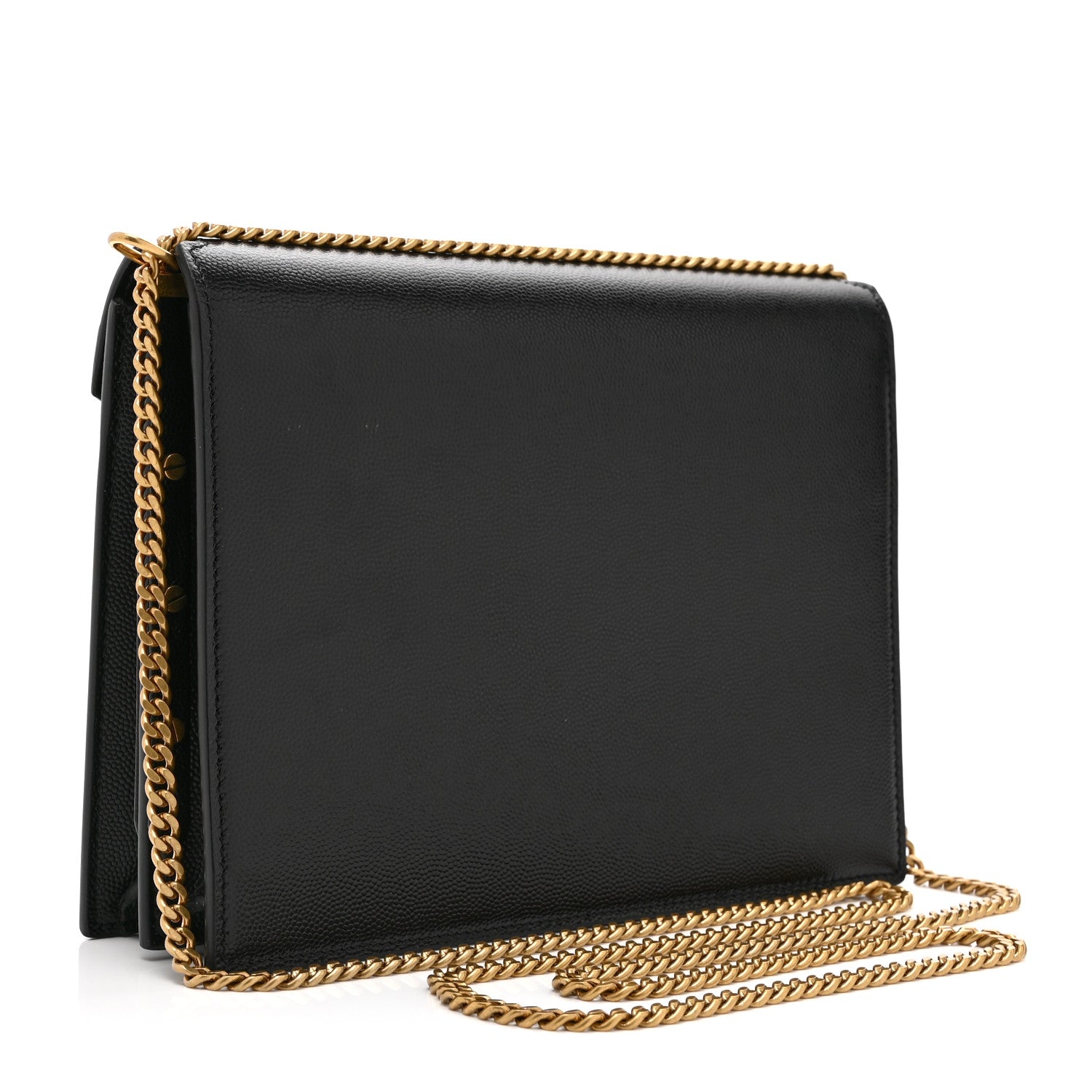 Saint Laurent Grain De Poudre Monogram Cassandra Clasp Bag Black 3 of 11