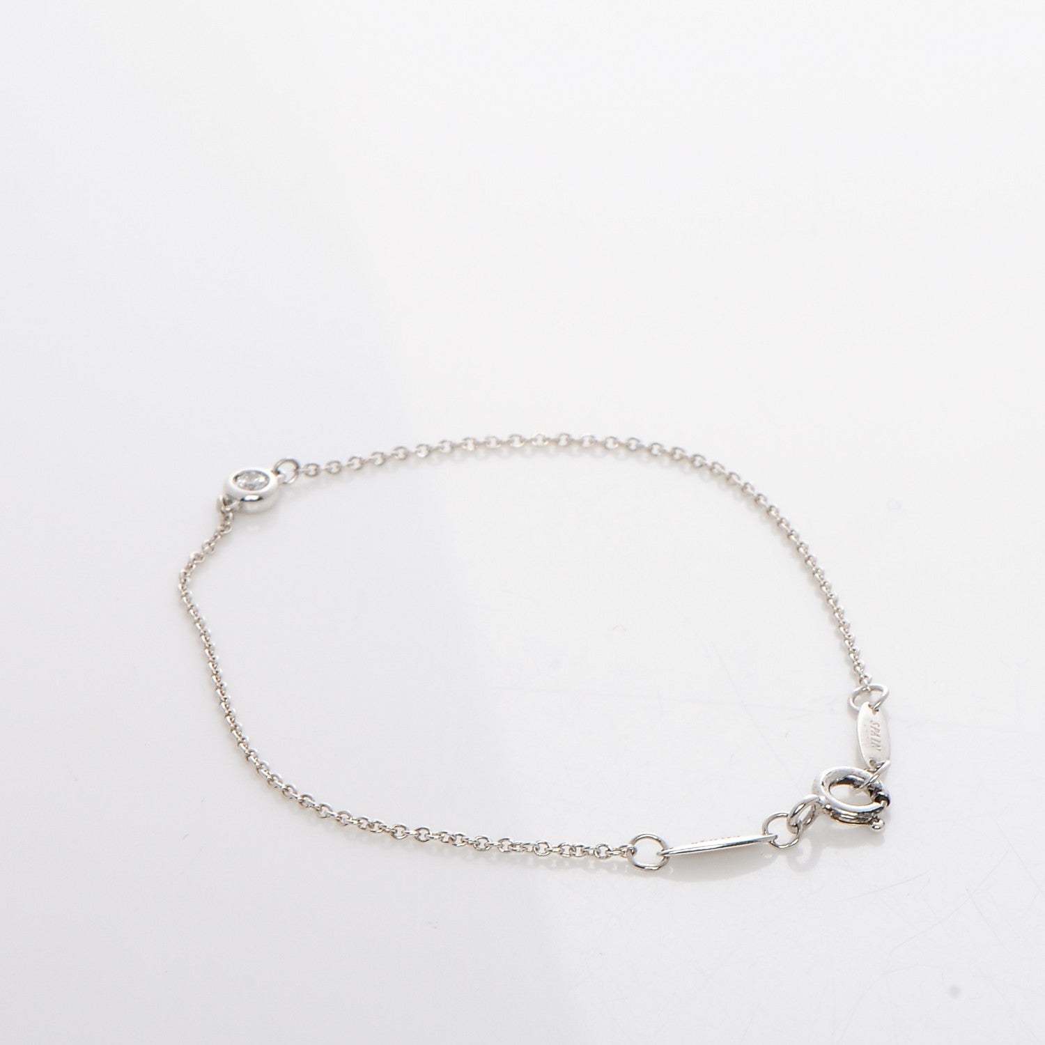 Tiffany Sterling Silver Diamond .05ct Elsa Peretti Diamonds by the Yard Bracelet 3 of 10