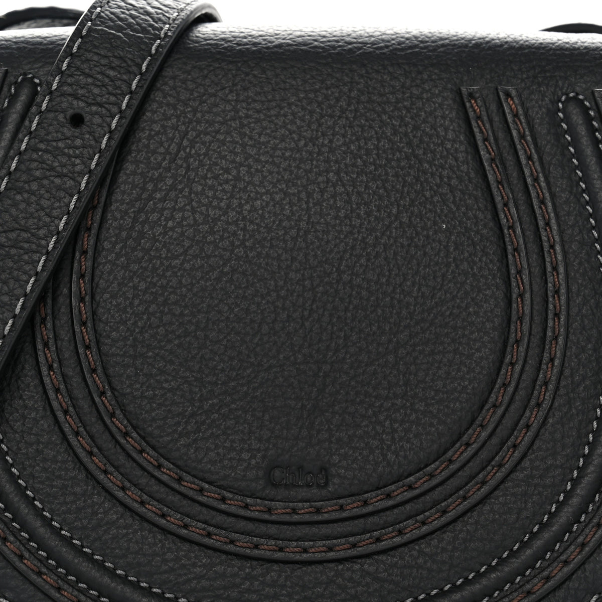 Chloe Calfskin Mini Marcie Round Crossbody Bag Black 7 of 9