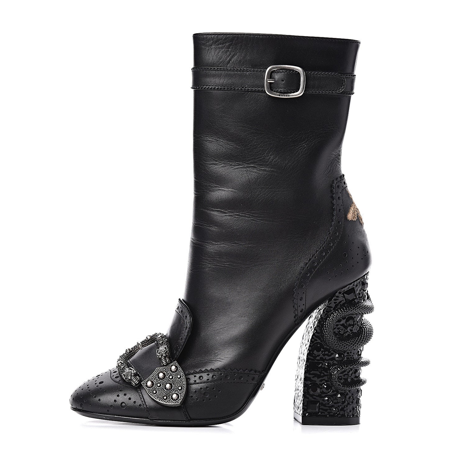 Calfskin Queercore Brogue Ankle Boots 37.5 Black