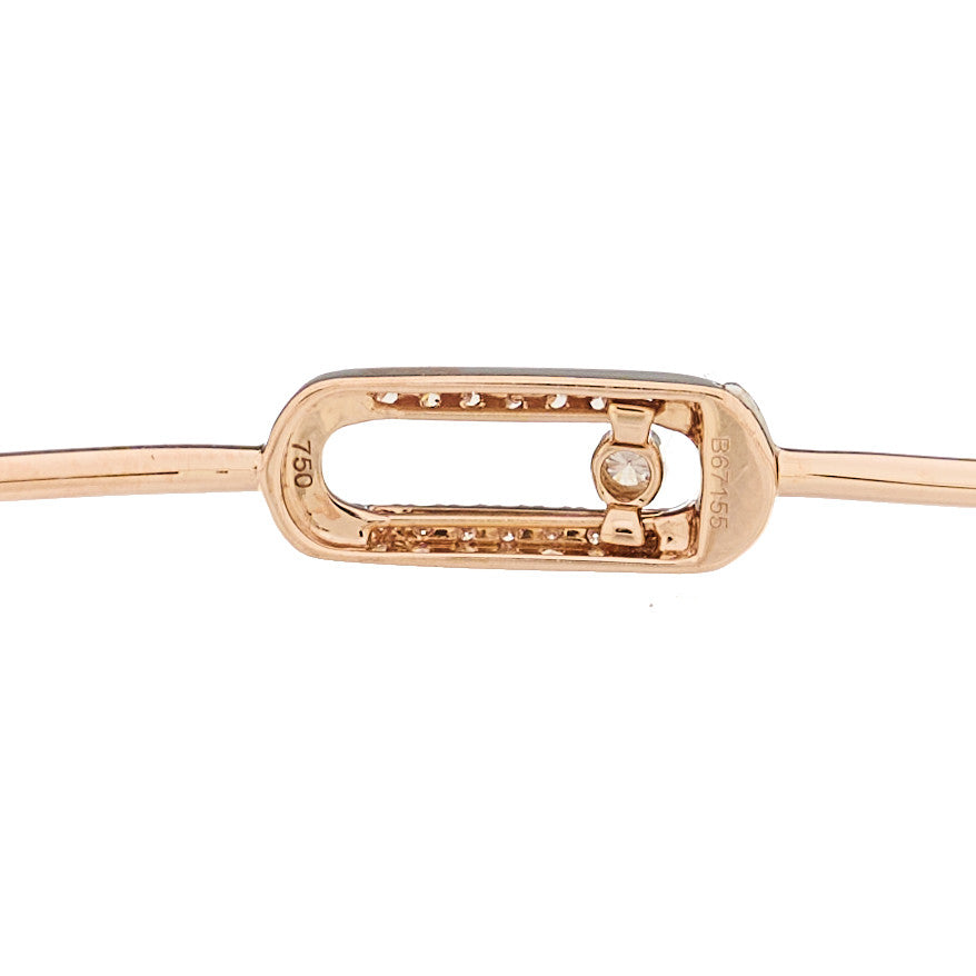 18K Rose Gold Diamond Move Uno Pave Flex Bangle Bracelet