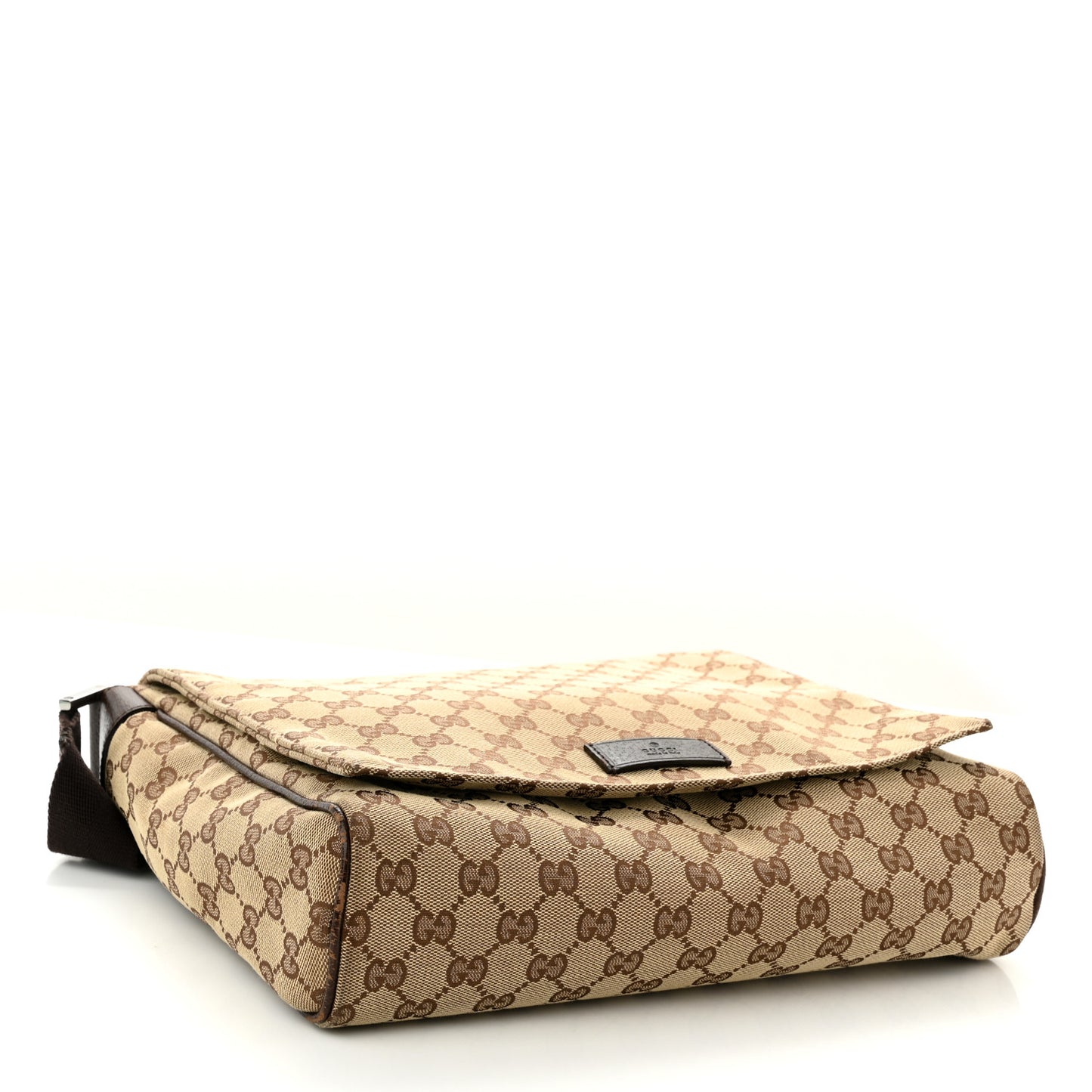Monogram Small Flap Messenger Bag Beige Dark Brown