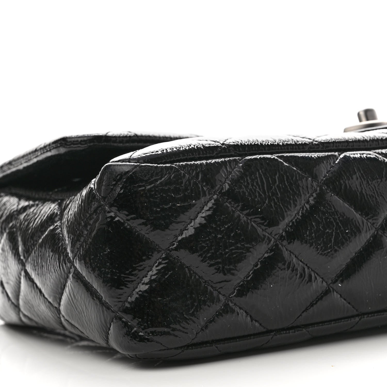 Chanel Crinkled Patent Quilted Jumbo Single Flap Black 9 of 11