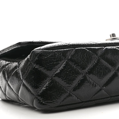 Chanel Crinkled Patent Quilted Jumbo Single Flap Black 9 of 11