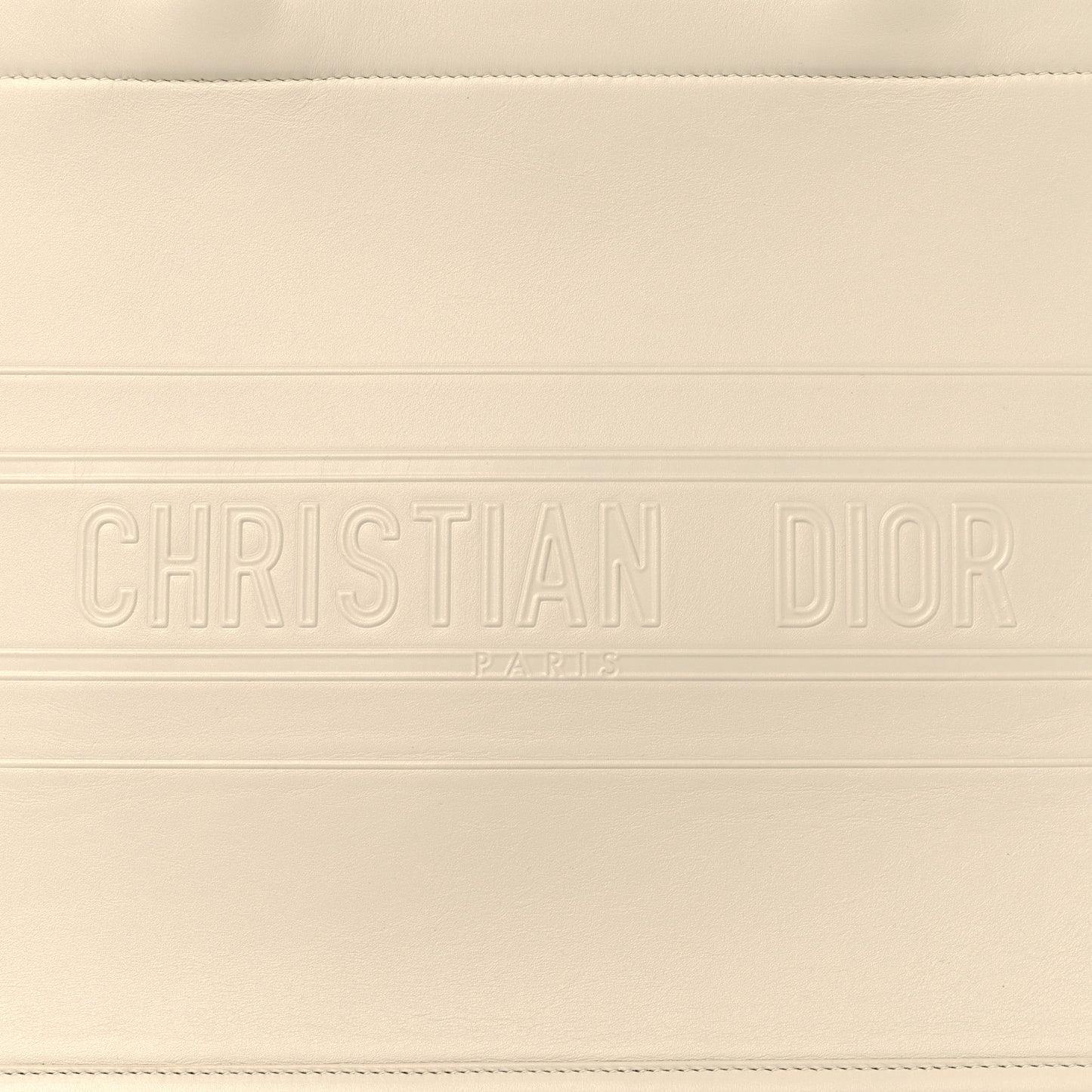 Calfskin Embossed Medium Book Tote Ivory
