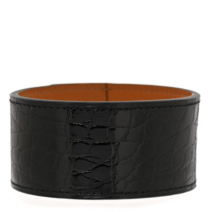 Hermes Alligator Wide Jack Bracelet M Black 1 of 6