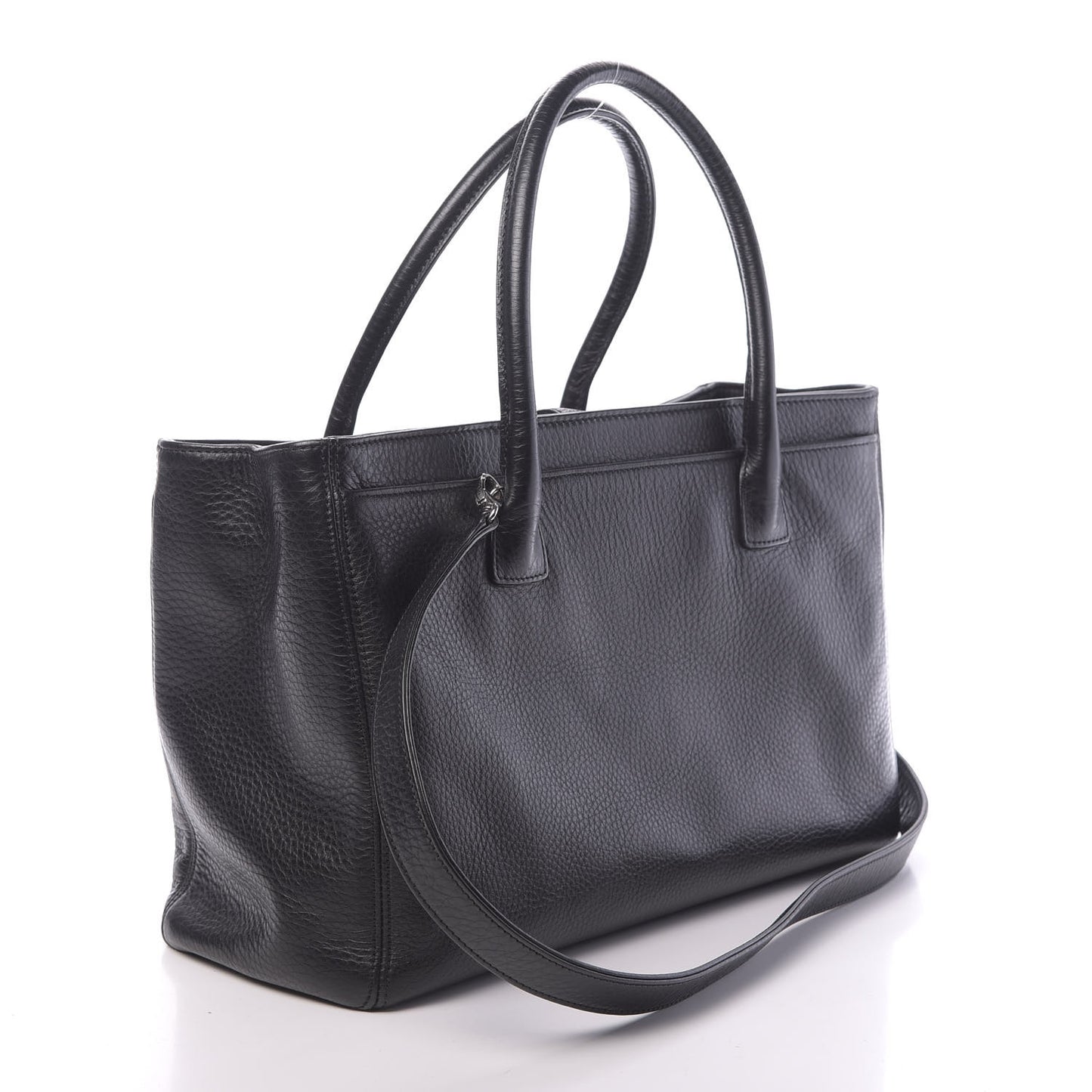 Calfskin Cerf Executive Shopper Tote Black