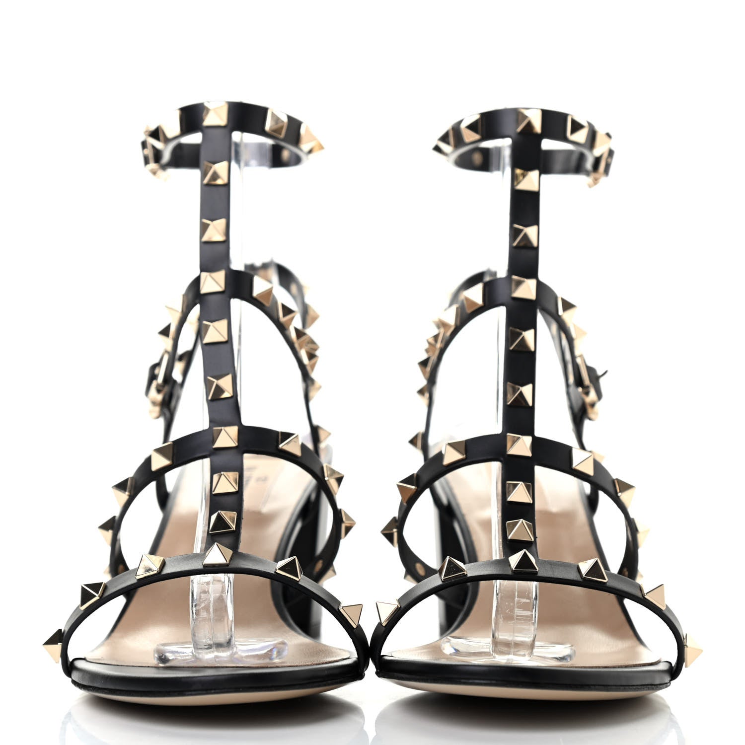 Valentino Garavani Calfskin Rockstud 60mm City Sandals 40.5 Black 2 of 7