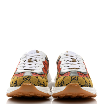 Gucci Monogram Multicolor Mens Rhyton Sneakers 8.5 Yellow Blue Great White Tabasco 2 of 8
