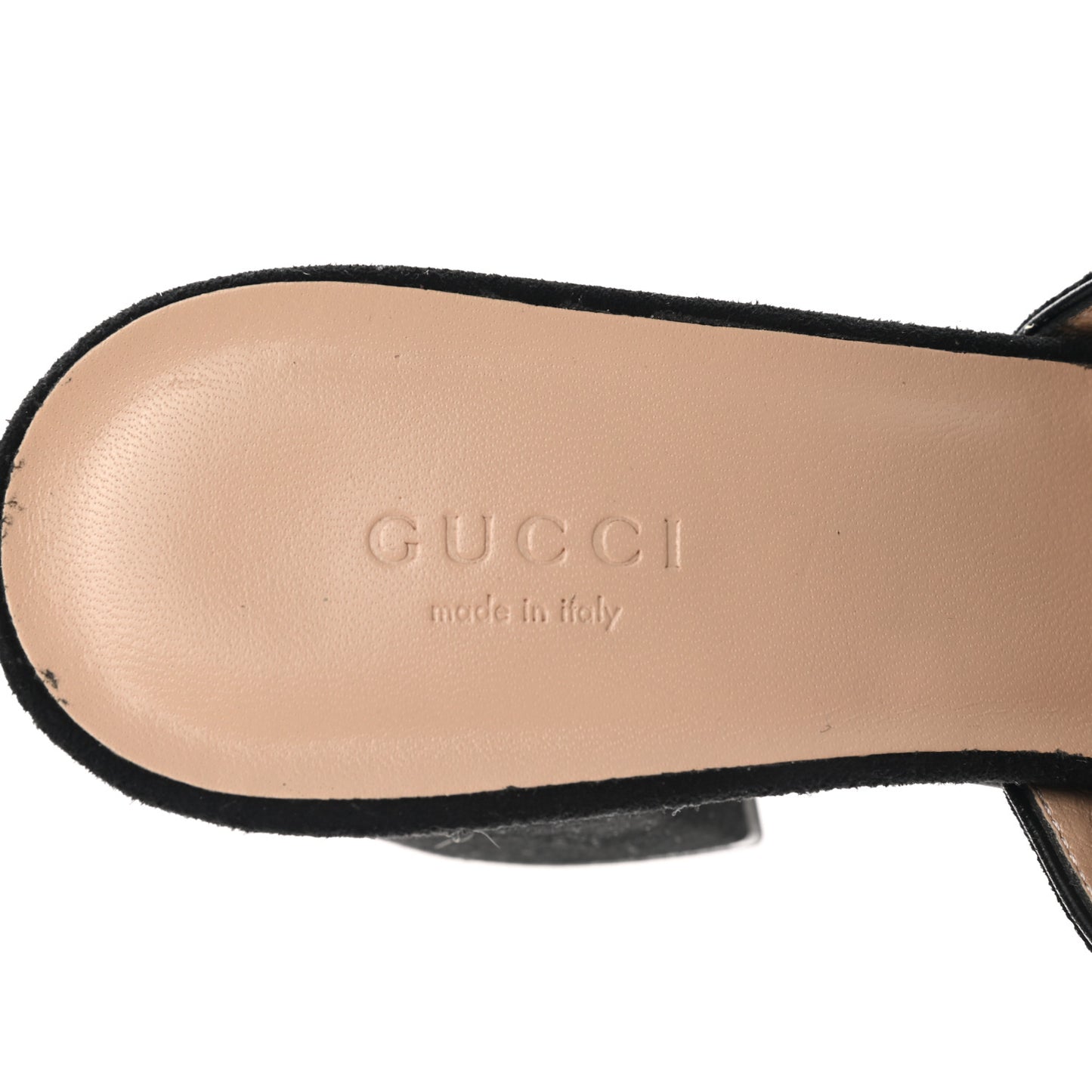 Kid Scamosciato GG Marmont Fringe 75mm Slide Sandals 39.5 Black