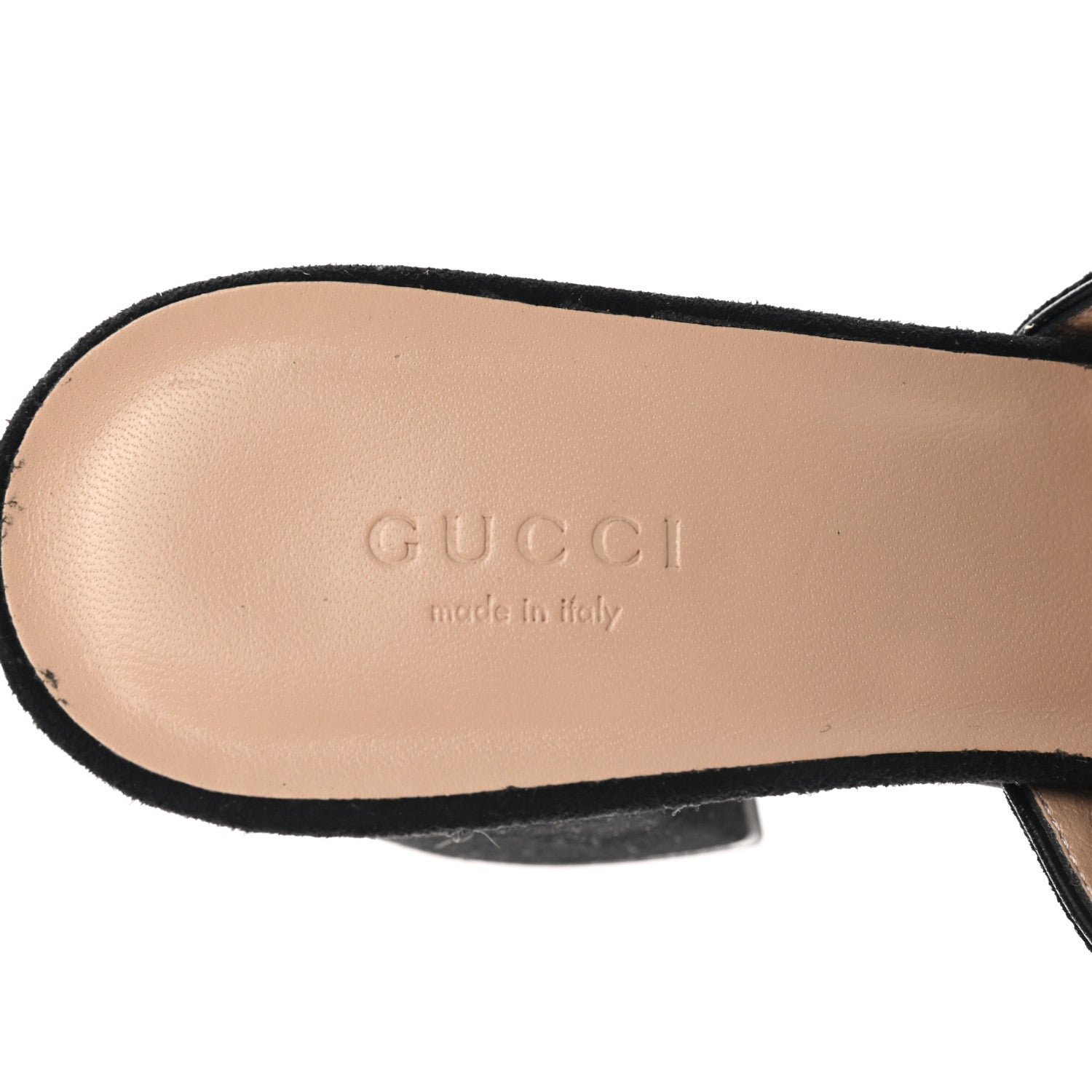Gucci Kid Scamosciato GG Marmont Fringe 75mm Slide Sandals 39.5 Black 7 of 7