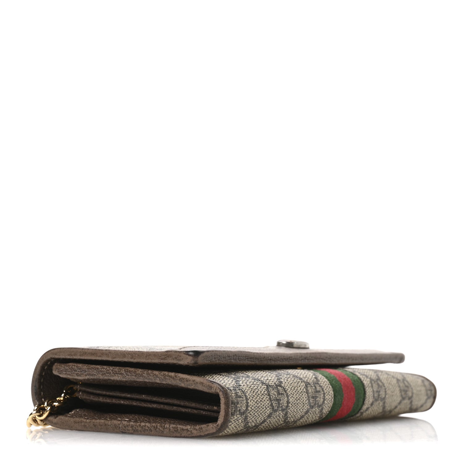 Gucci GG Supreme Monogram Web Ophidia Wallet On Chain Brown 4 of 12