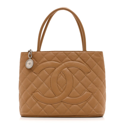 Chanel Caviar Quilted Medallion Tote Beige 1 of 13