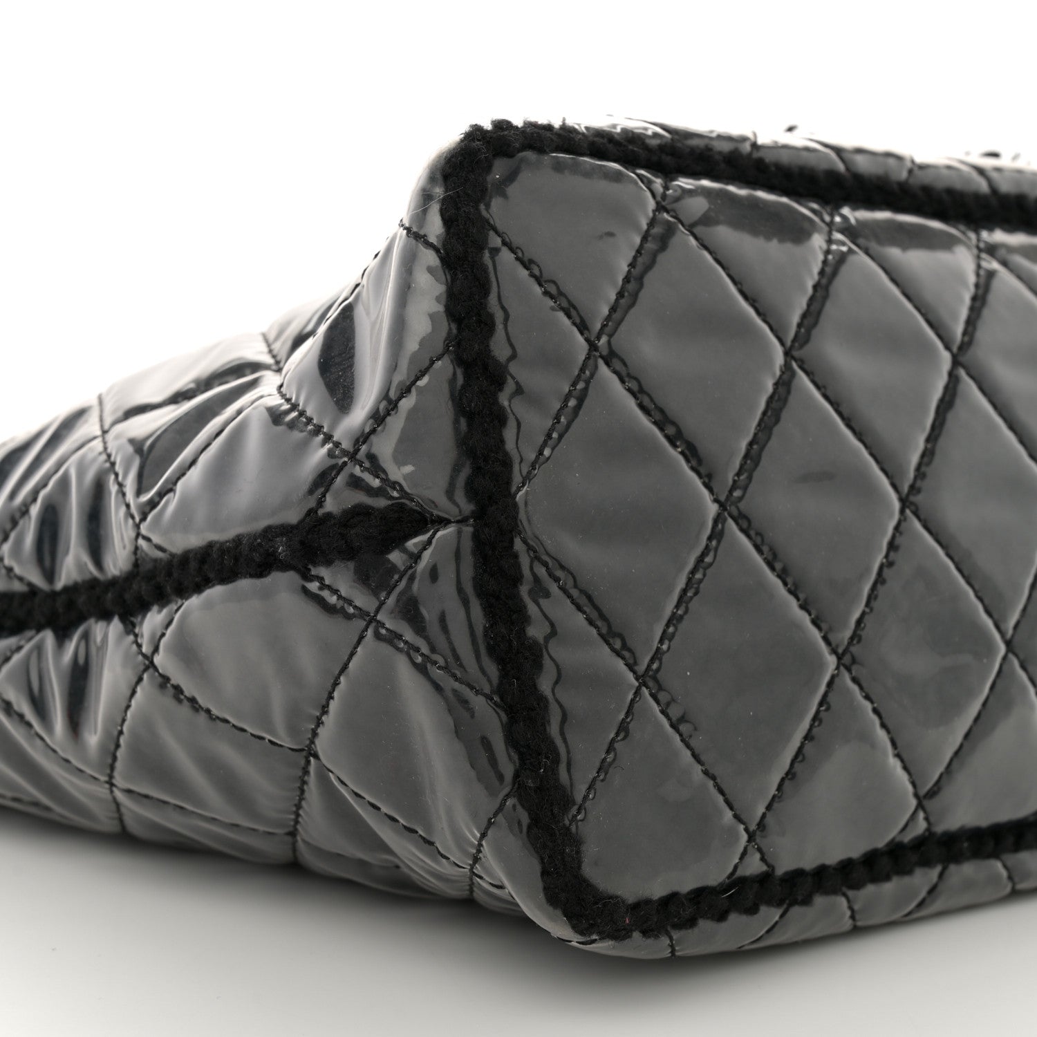 Chanel Vinyl Quilted Funny Tweed Tote Black 9 of 14