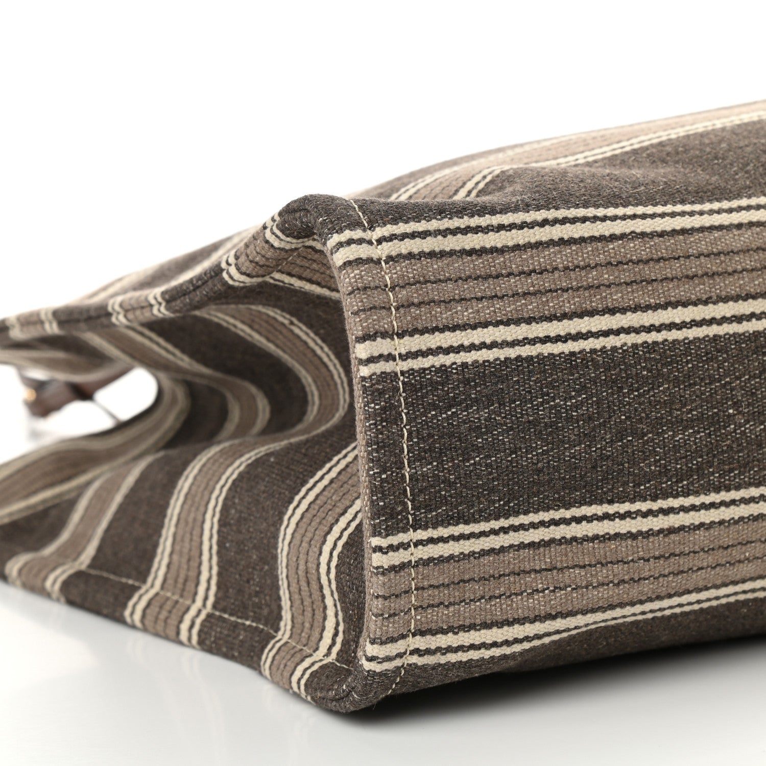 Celine Canvas Calfskin Jacquard Vertical Cabas Grey Brown 8 of 9