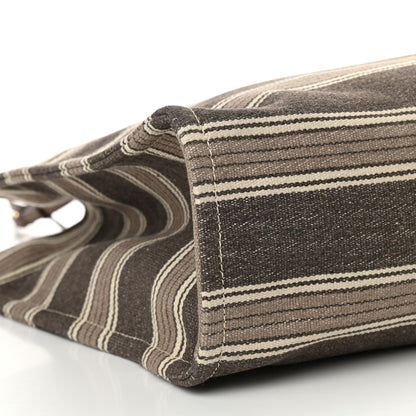 Celine Canvas Calfskin Jacquard Vertical Cabas Grey Brown 8 of 9