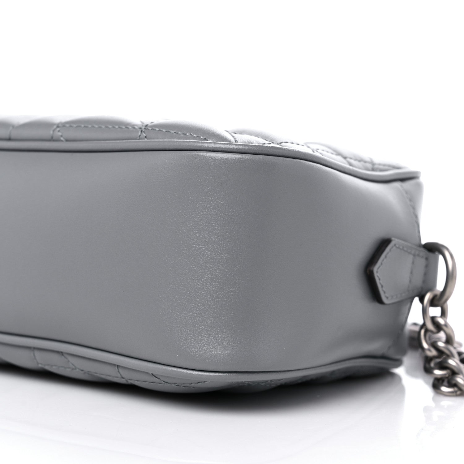 Gucci Calfskin Matelasse Aria Small GG Marmont Chain Shoulder Bag Deep Grey 9 of 10