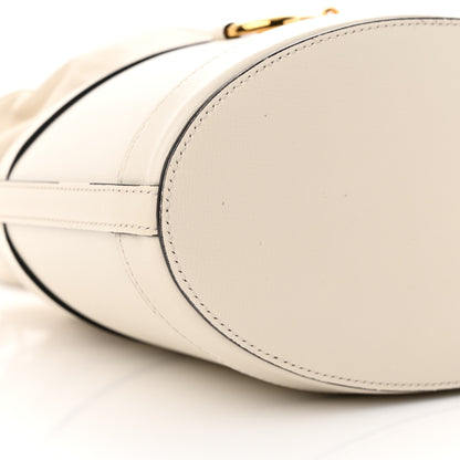 Gucci Azalea Sakai Calfskin Horsebit 1955 Drawstring Bucket Bag Mystic White 9 of 11