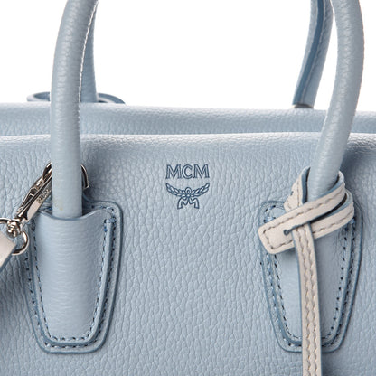 MCM Grained Calfskin Mini Milla Tote Sky Blue 8 of 8