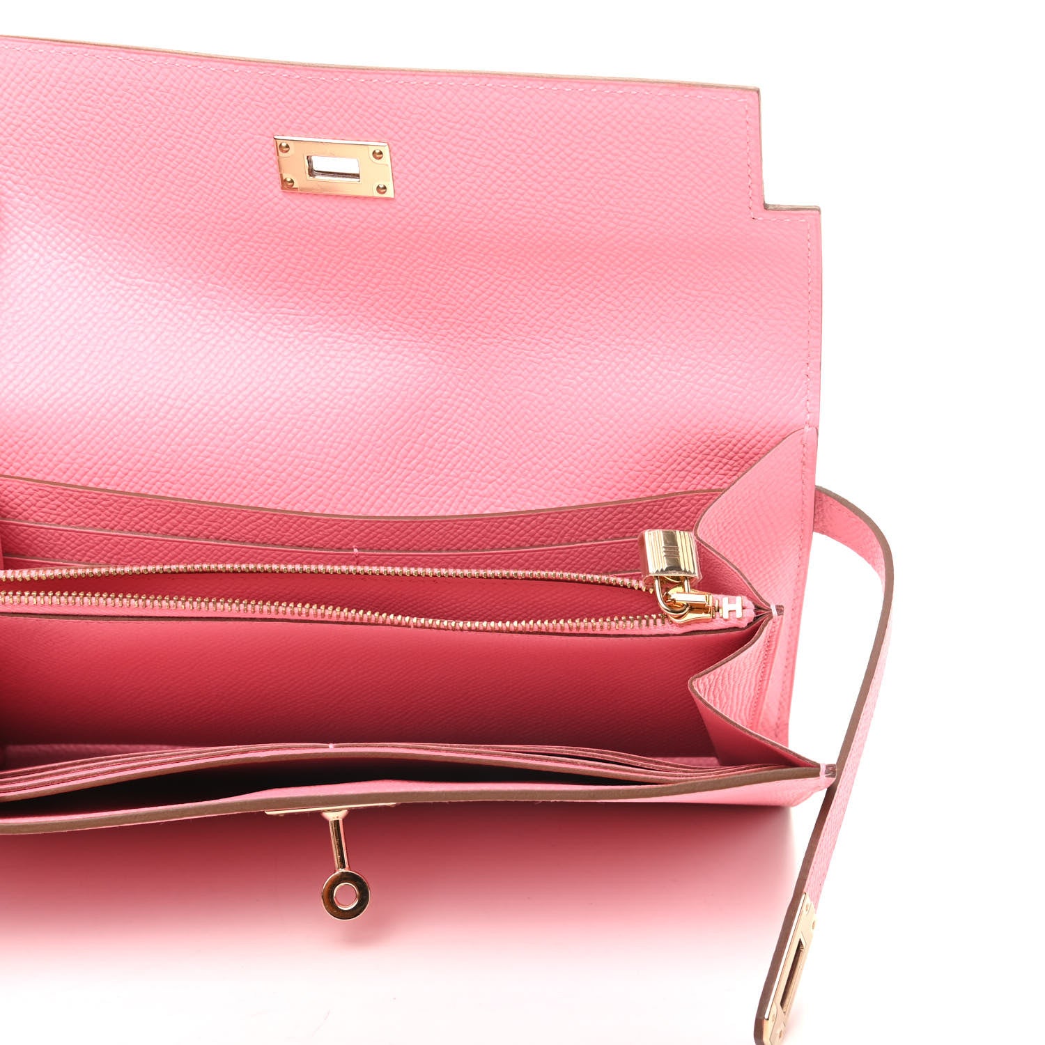Hermes Epsom Kelly Longue Wallet Rose Confetti 5 of 8