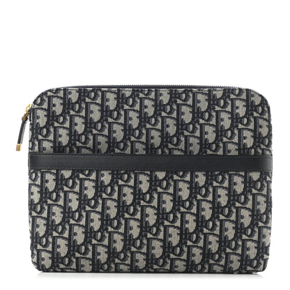 Christian Dior Oblique Pouch Clutch Blue 1 of 8