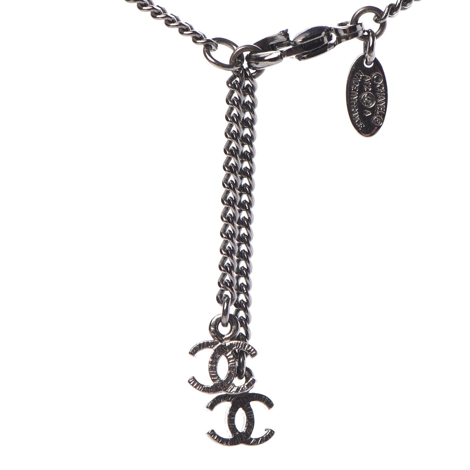 Chanel Enamel CC Camellia Necklace Black 5 of 7