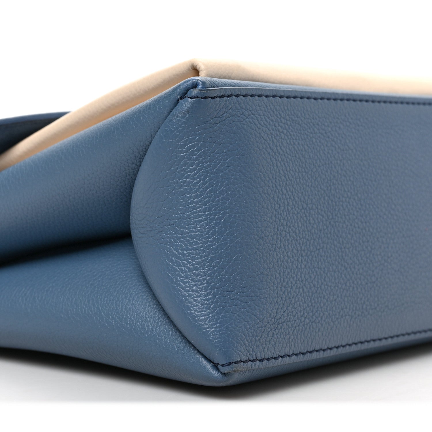 Louis Vuitton Soft Calfskin My Lockme Top Handle Blue Jean Creme 7 of 8