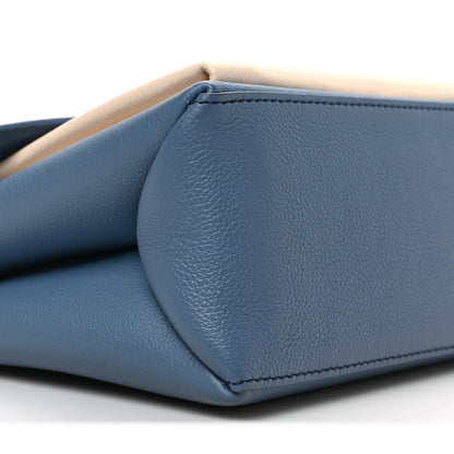 Louis Vuitton Soft Calfskin My Lockme Top Handle Blue Jean Creme 7 of 8