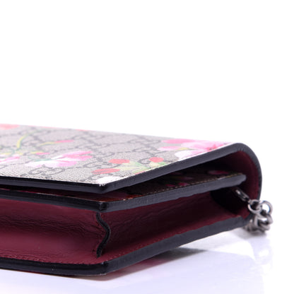 Gucci GG Supreme Monogram Blooms Chain Wallet Beige Multicolor Dry Rose 7 of 10