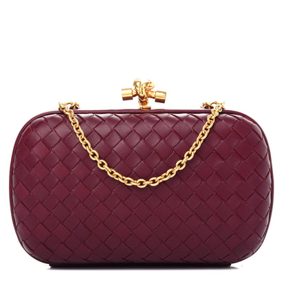 Bottega Veneta Nappa Intrecciato Chain Knot Clutch Bordeaux 1 of 9
