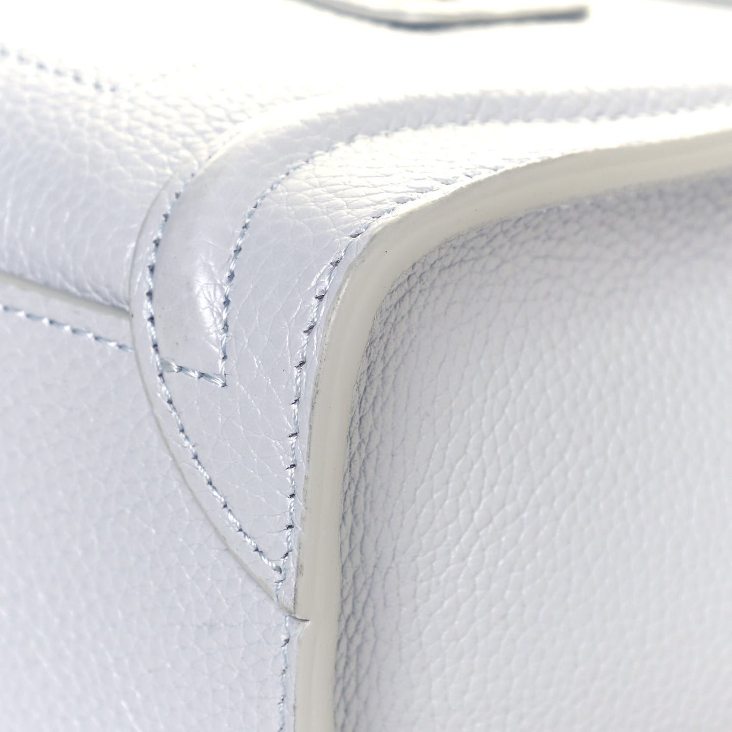 Drummed Calfskin Nano Luggage Pearl