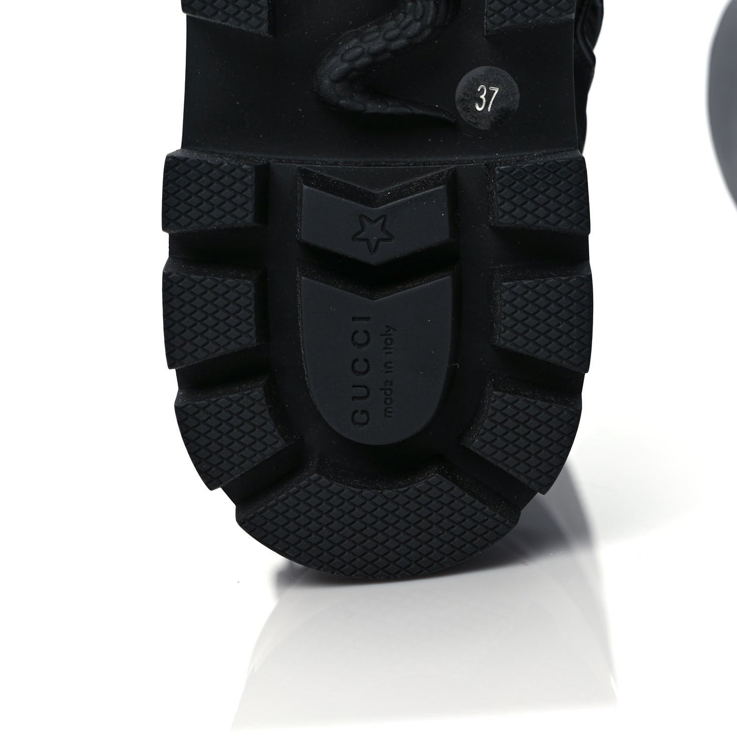 Nappa Frances GG Matelasse Platform Combat Boots 37 Black