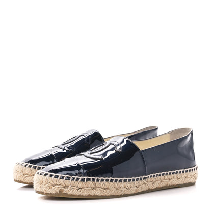 Chanel Patent CC Espadrilles 38 Navy 3 of 10