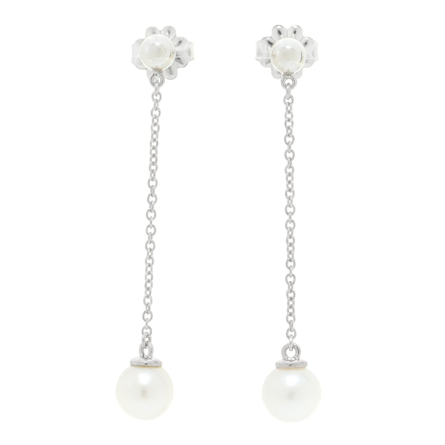 Sterling Silver Pearl Ziegfeld Drop Earrings