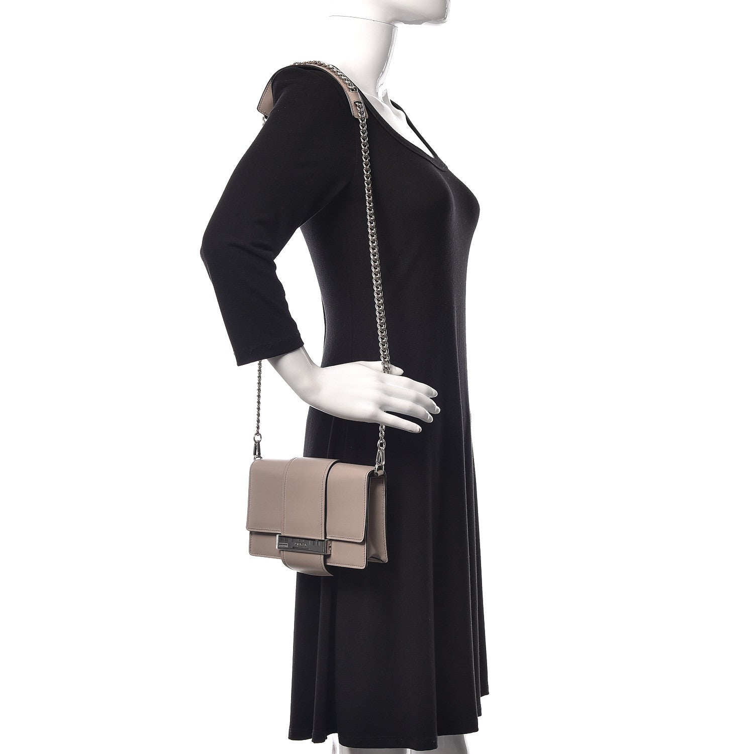 Prada City Calf Ribbon Bag Pomice 2 of 9