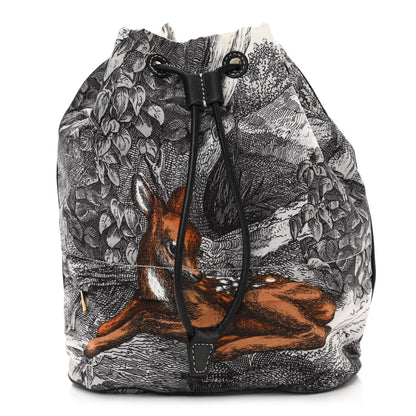 Burberry Nylon Deer Print Drawstring Bucket Bag Multicolor 1 of 10