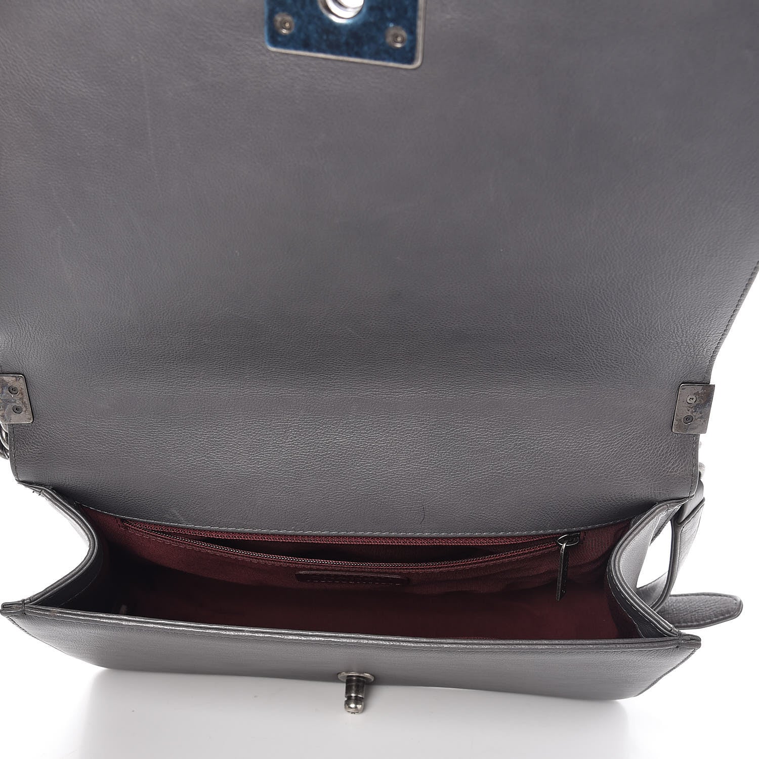 Chanel Calfskin Double Stitch New Medium Boy Flap Grey 5 of 12